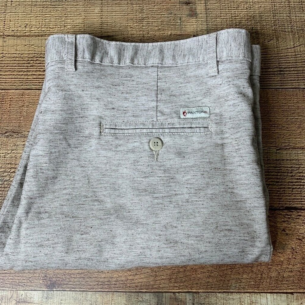 Paxton Mens Chino Pants Beige Marbled Knit